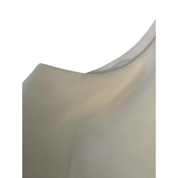 Lauren Ralph Lauren Ivory Sleeveless Blouse Size 6 With Pleated Front Detail Pol - Picture 6 of 6